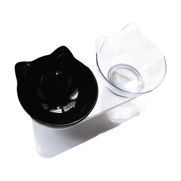 Planet Gates 200003694 black transparent Non-Slip Cat  Bowl Single & Double Bowl With Raised Stand Pet Food Bowls For Protection Cervical  Supprot Dropshipping