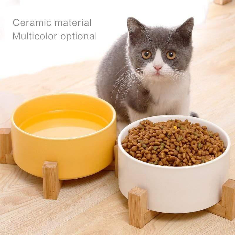 Planet Gates 200003694 Ceramic Double Cat Bowl Dog Bowl Pet Feeding Water Bowl Cat Puppy Feeder Product Supplies Pet Food And Water Bowls For Dogs