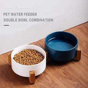 Planet Gates 200003694 Ceramic Double Cat Bowl Dog Bowl Pet Feeding Water Bowl Cat Puppy Feeder Product Supplies Pet Food And Water Bowls For Dogs