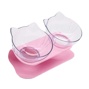 Planet Gates 200003694 double pink Non-Slip Cat  Bowl Single & Double Bowl With Raised Stand Pet Food Bowls For Protection Cervical  Supprot Dropshipping