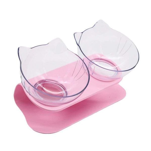 Planet Gates 200003694 double pink Non-Slip Cat  Bowl Single & Double Bowl With Raised Stand Pet Food Bowls For Protection Cervical  Supprot Dropshipping