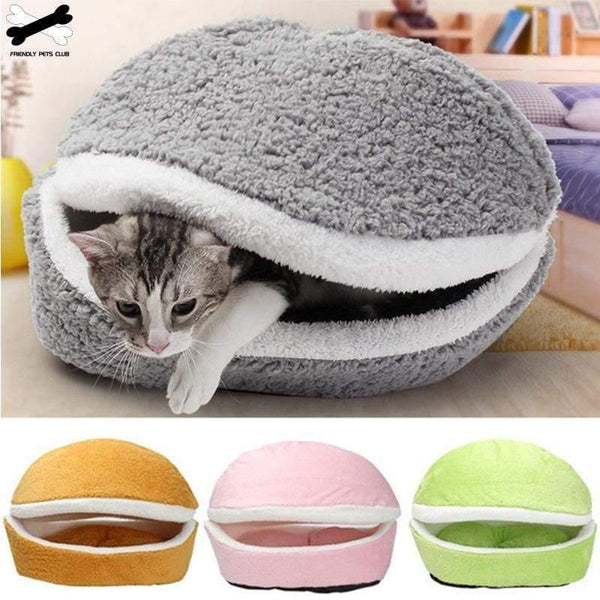 Planet Gates 200003700 Cat Bed Sleeping Bag Sofas Mat Hamburger Dog House Short Plush Small Pet Bed Warm Puppy Kennel Nest Cushion Pet Products