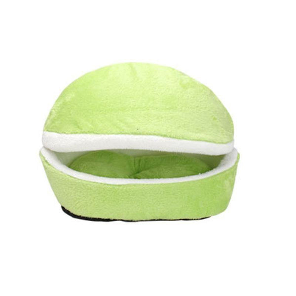 Planet Gates 200003700 Green / 45X32X32 Cat Bed Sleeping Bag Sofas Mat Hamburger Dog House Short Plush Small Pet Bed Warm Puppy Kennel Nest Cushion Pet Products