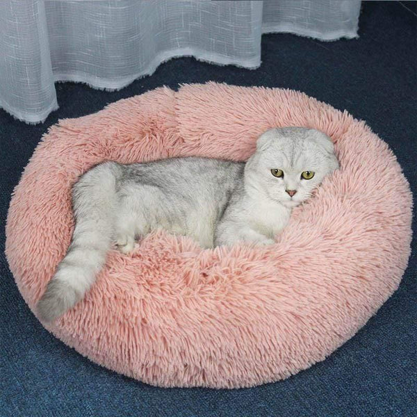Planet Gates 200003700 Light pink / 40cm Long Plush Cat Bed House Soft Pet Dog Bed Round Cats Nest Winter Warm Sleeping Cushion Puppy Mat Portable Cat Product 40 50 60cm