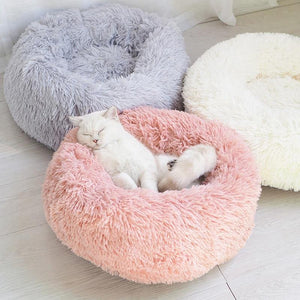 Planet Gates 200003700 Long Plush Cat Bed House Soft Pet Dog Bed Round Cats Nest Winter Warm Sleeping Cushion Puppy Mat Portable Cat Product 40 50 60cm