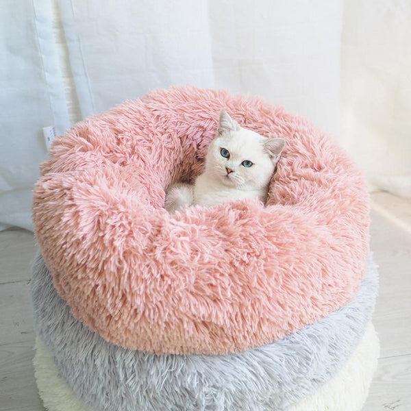 Planet Gates 200003700 Long Plush Cat Bed House Soft Pet Dog Bed Round Cats Nest Winter Warm Sleeping Cushion Puppy Mat Portable Cat Product 40 50 60cm