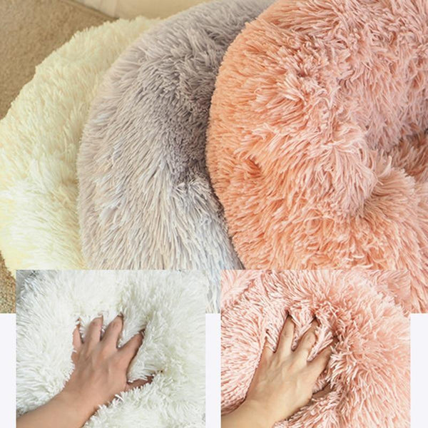 Planet Gates 200003700 Long Plush Cat Bed House Soft Pet Dog Bed Round Cats Nest Winter Warm Sleeping Cushion Puppy Mat Portable Cat Product 40 50 60cm