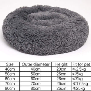 Planet Gates 200003700 Long Plush Cat Bed House Soft Pet Dog Bed Round Cats Nest Winter Warm Sleeping Cushion Puppy Mat Portable Cat Product 40 50 60cm