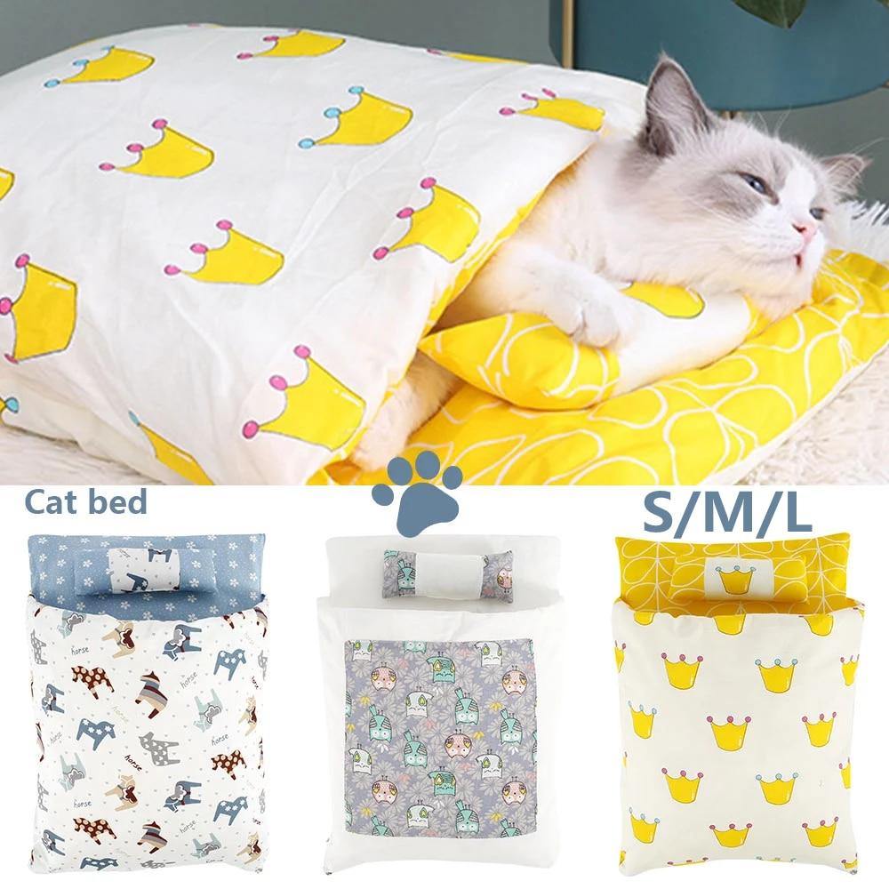 Planet Gates 200003700 Removable Dog Cat Bed Cat Sleeping Bag Sofas Mat Winter Warm Cat House Small Pet Bed Puppy Kennel Nest Cushion Pet Products
