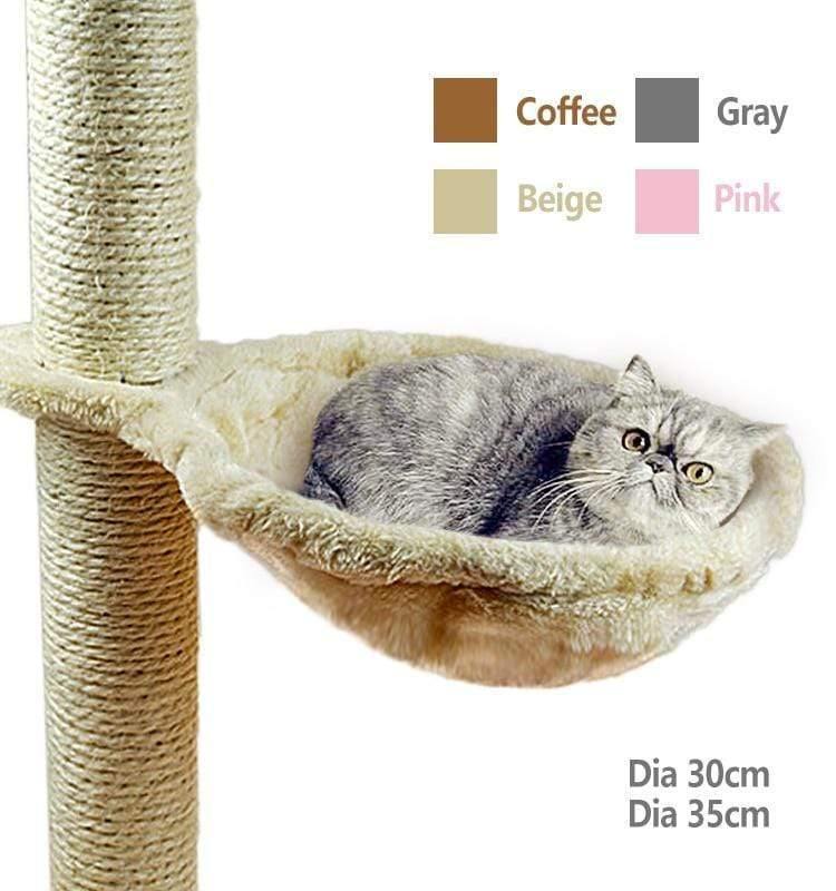 Planet Gates 200003700 Soft Cat Hammock Install On Cat Tree Cat Sleeping Kennel Hanging Thick Plush 4Colors Big Capacity Dia 30cm/35cm Pet Bed Big Cat