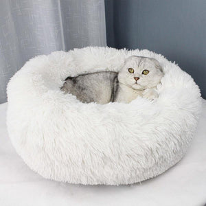 Planet Gates 200003700 White / 40cm Long Plush Cat Bed House Soft Pet Dog Bed Round Cats Nest Winter Warm Sleeping Cushion Puppy Mat Portable Cat Product 40 50 60cm