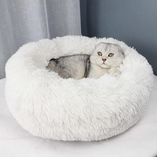 Planet Gates 200003700 White / 40cm Long Plush Cat Bed House Soft Pet Dog Bed Round Cats Nest Winter Warm Sleeping Cushion Puppy Mat Portable Cat Product 40 50 60cm