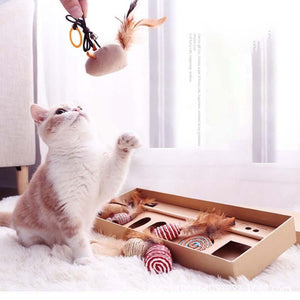Planet Gates 200003701 1set Funny Stick Cat Toys Products For Interactive Funny Cat Paw Toy Fluffy With Long Rod Natural Feather Lovely Pet Products (Funny Cat Stick Set)