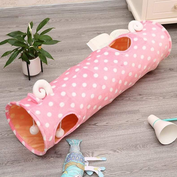 Planet Gates 200003701 35-Pink Pet Cats Tunnel Interactive Play Toy Mobile Collapsible Ferrets Rabbit Bed Tunnels Indoor Toys Kitten Exercising Products