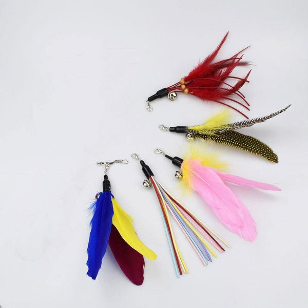 Planet Gates 200003701 5 pcs replacement A Interactive Cat Feather Toy Feather Teaser Stick Wand Pet Retractable Feather Bell Refill Replacement Catcher Product For Kitten