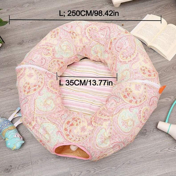 Planet Gates 200003701 80-apricot Pet Cats Tunnel Interactive Play Toy Mobile Collapsible Ferrets Rabbit Bed Tunnels Indoor Toys Kitten Exercising Products