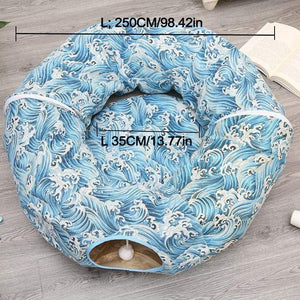Planet Gates 200003701 80-blue Pet Cats Tunnel Interactive Play Toy Mobile Collapsible Ferrets Rabbit Bed Tunnels Indoor Toys Kitten Exercising Products