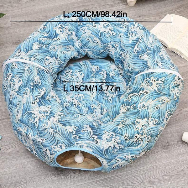 Planet Gates 200003701 80-blue Pet Cats Tunnel Interactive Play Toy Mobile Collapsible Ferrets Rabbit Bed Tunnels Indoor Toys Kitten Exercising Products