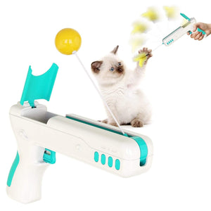 Planet Gates 200003701 Blue Funny Interactive Cat Toy With Feather&Ball Original Cat Stick Gun For Kittens Puppies Small Dogs Pet Products For Dropshipping