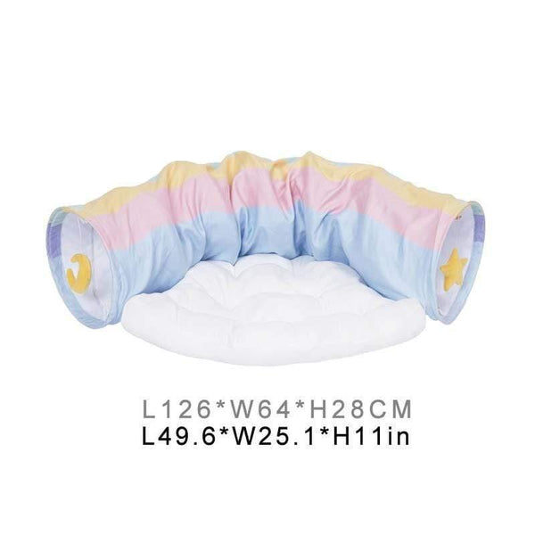 Planet Gates 200003701 Blue Pet Cats Tunnel Interactive Play Toy Mobile Collapsible Ferrets Rabbit Bed Tunnels Indoor Toys Kitten Exercising Products