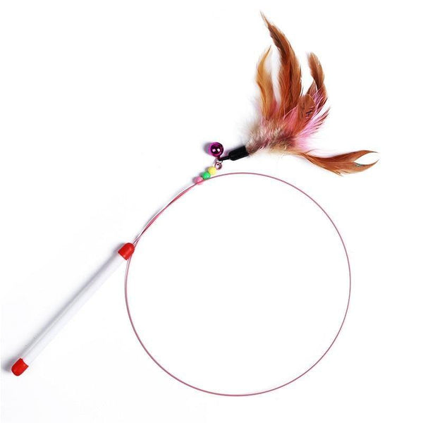 Planet Gates 200003701 Burgundy Classic Cat Toys Pet Interactive Play Kitten Interesting  Steel Wire Feather Tease Cat Stick Funny Supplies Product Toy For Cats