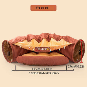 Planet Gates 200003701 Burgundy Pet Cats Tunnel Interactive Play Toy Mobile Collapsible Ferrets Rabbit Bed Tunnels Indoor Toys Kitten Exercising Products