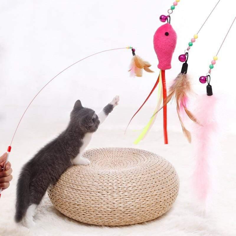 Planet Gates 200003701 Classic Cat Toys Pet Interactive Play Kitten Interesting  Steel Wire Feather Tease Cat Stick Funny Supplies Product Toy For Cats