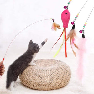 Planet Gates 200003701 Classic Cat Toys Pet Interactive Play Kitten Interesting  Steel Wire Feather Tease Cat Stick Funny Supplies Product Toy For Cats