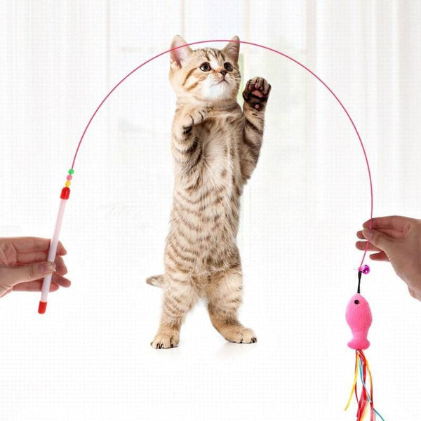 Planet Gates 200003701 Classic Cat Toys Pet Interactive Play Kitten Interesting  Steel Wire Feather Tease Cat Stick Funny Supplies Product Toy For Cats