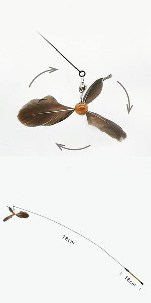 Planet Gates 200003701 Classic Cat Toys Pet Interactive Play Kitten Interesting  Steel Wire Feather Tease Cat Stick Funny Supplies Product Toy For Cats