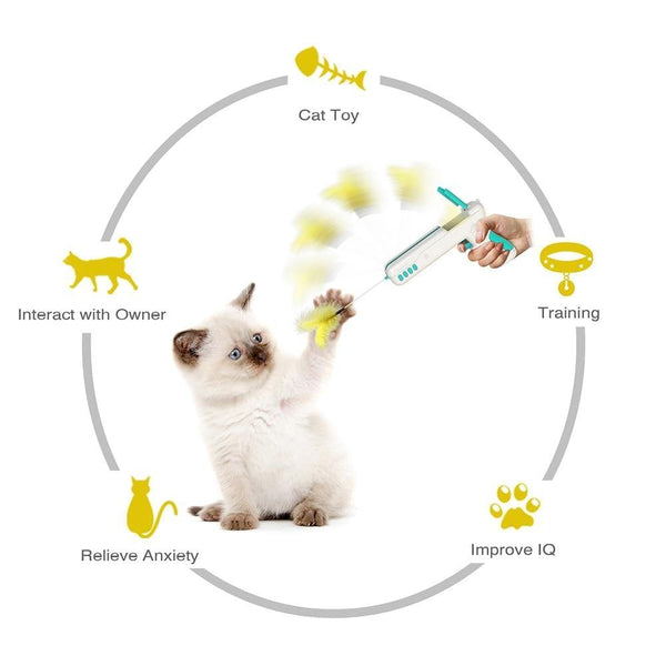 Planet Gates 200003701 Funny Interactive Cat Toy With Feather&Ball Original Cat Stick Gun For Kittens Puppies Small Dogs Pet Products For Dropshipping
