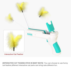 Planet Gates 200003701 Funny Interactive Cat Toy With Feather&Ball Original Cat Stick Gun For Kittens Puppies Small Dogs Pet Products For Dropshipping