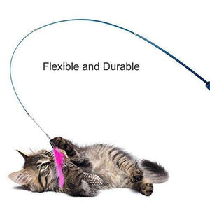 Planet Gates 200003701 Interactive Cat Feather Toy Feather Teaser Stick Wand Pet Retractable Feather Bell Refill Replacement Catcher Product For Kitten
