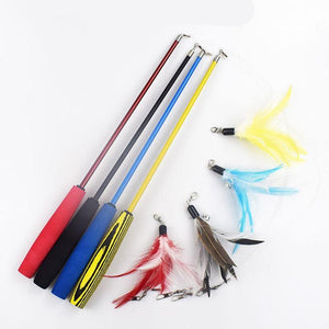 Planet Gates 200003701 Interactive Cat Feather Toy Feather Teaser Stick Wand Pet Retractable Feather Bell Refill Replacement Catcher Product For Kitten