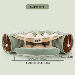 Planet Gates 200003701 Light Green Pet Cats Tunnel Interactive Play Toy Mobile Collapsible Ferrets Rabbit Bed Tunnels Indoor Toys Kitten Exercising Products