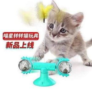 Planet Gates 200003701 Meow ball blue New Type Of Pet Toy Supplies Chunren Turn Cat Toy Turntable Tease Cat Stick Vent Balance Car Pet Exercise Intelligence Reaction