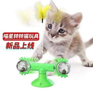 Planet Gates 200003701 Meow green New Type Of Pet Toy Supplies Chunren Turn Cat Toy Turntable Tease Cat Stick Vent Balance Car Pet Exercise Intelligence Reaction