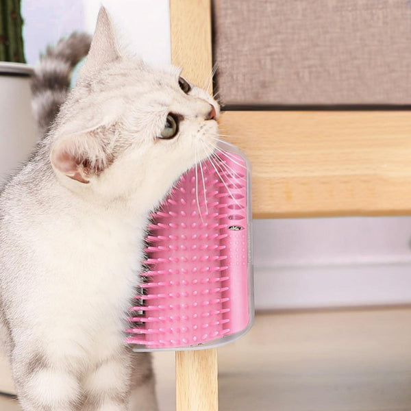Planet Gates 200003701 Pet Product For Cat Self Groomer Wall Brush Corner Cat Massage Self Groomer Comb Brush With Catnip Cat Rubs With A Tickling Comb