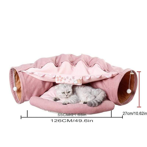 Planet Gates 200003701 Pink Pet Cats Tunnel Interactive Play Toy Mobile Collapsible Ferrets Rabbit Bed Tunnels Indoor Toys Kitten Exercising Products