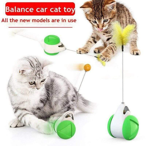 Planet Gates 200003701 Scale car green New Type Of Pet Toy Supplies Chunren Turn Cat Toy Turntable Tease Cat Stick Vent Balance Car Pet Exercise Intelligence Reaction