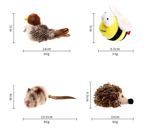 Planet Gates 200003701 Simulation Bird Mouse Pet Cat Toy Kitten Interactive Training Scratching Toy Feather Talking Playing Claw Product For Cats