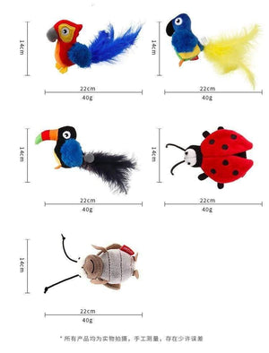 Planet Gates 200003701 Simulation Bird Mouse Pet Cat Toy Kitten Interactive Training Scratching Toy Feather Talking Playing Claw Product For Cats