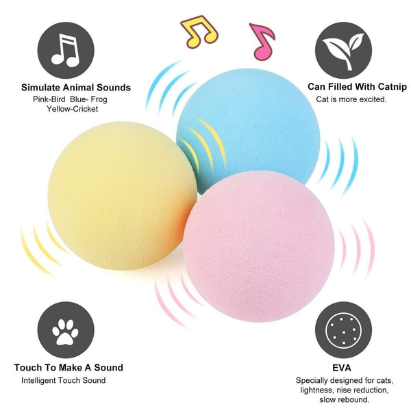 Planet Gates 200003701 Smart Cat Toys Interactive Ball Catnip Cat Training Toy Pet Playing Ball Pet Squeaky Supplies Products Toy For Cats Kitten Kitty
