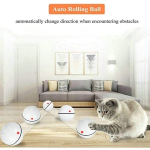 Planet Gates 200003701 Smart Interactive Funny Cat Toy LED Light USB Charging Glow Sound Playing Chasing Hunting Game Pet 360 Degree Self Rotating Ball