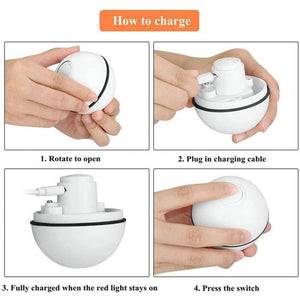 Planet Gates 200003701 Smart Interactive Funny Cat Toy LED Light USB Charging Glow Sound Playing Chasing Hunting Game Pet 360 Degree Self Rotating Ball