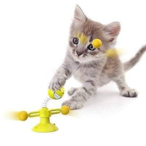 Planet Gates 200003701 Spring yellow New Type Of Pet Toy Supplies Chunren Turn Cat Toy Turntable Tease Cat Stick Vent Balance Car Pet Exercise Intelligence Reaction