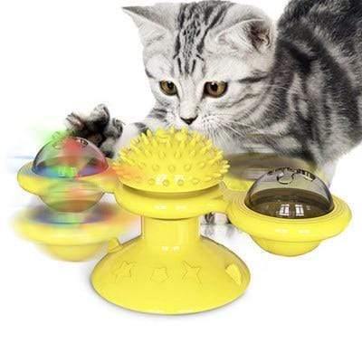 Planet Gates 200003701 Turntable yellow New Type Of Pet Toy Supplies Chunren Turn Cat Toy Turntable Tease Cat Stick Vent Balance Car Pet Exercise Intelligence Reaction
