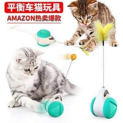 Planet Gates 200003701 Weighing car blue New Type Of Pet Toy Supplies Chunren Turn Cat Toy Turntable Tease Cat Stick Vent Balance Car Pet Exercise Intelligence Reaction