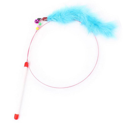 Planet Gates 200003701 White Classic Cat Toys Pet Interactive Play Kitten Interesting  Steel Wire Feather Tease Cat Stick Funny Supplies Product Toy For Cats