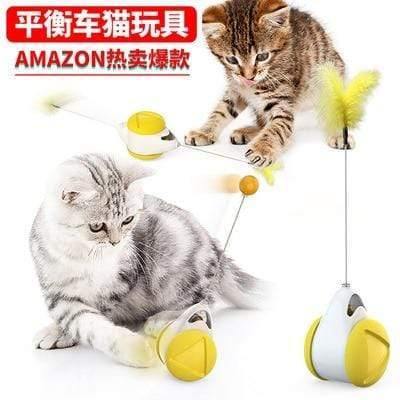 Planet Gates 200003701 Yellow truck New Type Of Pet Toy Supplies Chunren Turn Cat Toy Turntable Tease Cat Stick Vent Balance Car Pet Exercise Intelligence Reaction